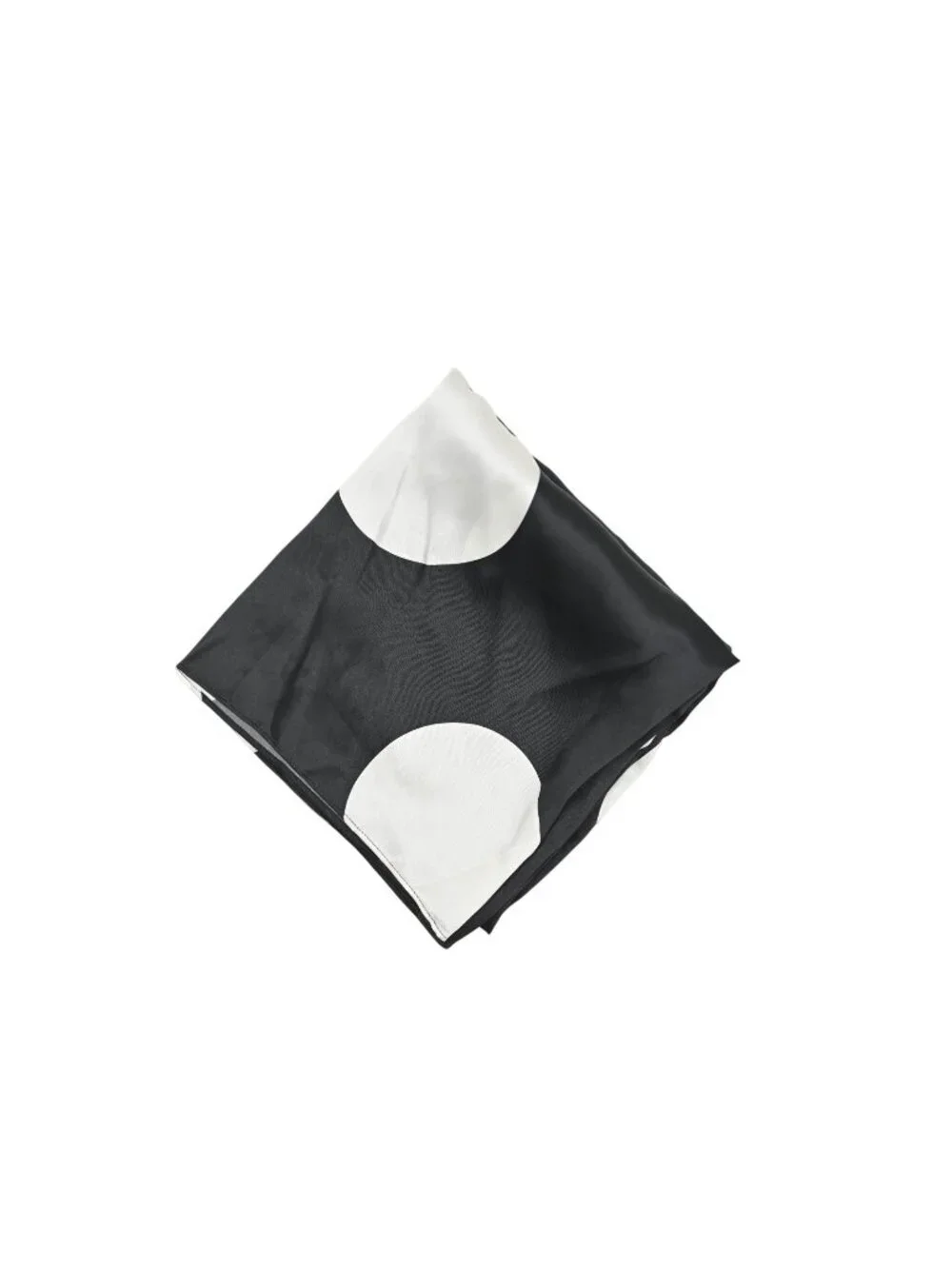SAME Los Angeles Silk Scarf in XL Black Polka Dot